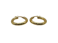 Gorgeous Solid 10k Yellow Gold Textured Hoop Earrings!