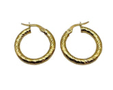 Gorgeous Solid 10k Yellow Gold Textured Hoop Earrings!