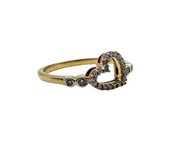 Beautiful Solid 14k Yellow Gold 0.15 TCW Heart Ring!