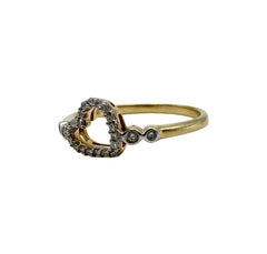 Beautiful Solid 14k Yellow Gold 0.15 TCW Heart Ring!