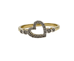 Beautiful Solid 14k Yellow Gold 0.15 TCW Heart Ring!