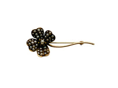 Gorgeous Solid 14k Yellow Gold Clover Brooch!