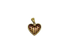 Gorgeous Solid 14k Yellow Gold and Ruby Heart Charm Pendant!