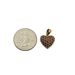 Gorgeous Solid 14k Yellow Gold and Ruby Heart Charm Pendant!