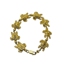 Stunning 14k Yellow Gold Turtle Link Chain Bracelet! 8 Inches!