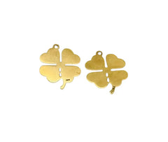 Awesome 14k Yellow Gold Clover Pendant Charms!