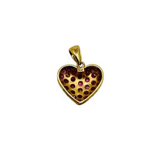 Gorgeous Solid 14k Yellow Gold and Ruby Heart Charm Pendant!