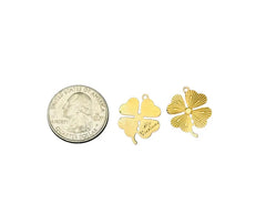 Awesome 14k Yellow Gold Clover Pendant Charms!