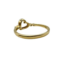 Beautiful Solid 14k Yellow Gold 0.15 TCW Heart Ring!