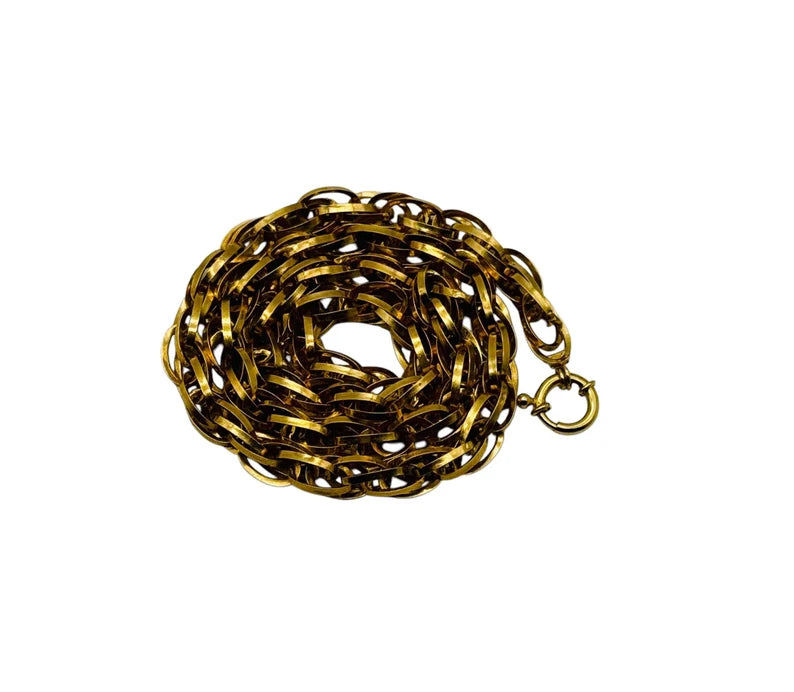 Beautiful Solid 14k Yellow Gold Twisted Chain Necklace! 18 Inches!